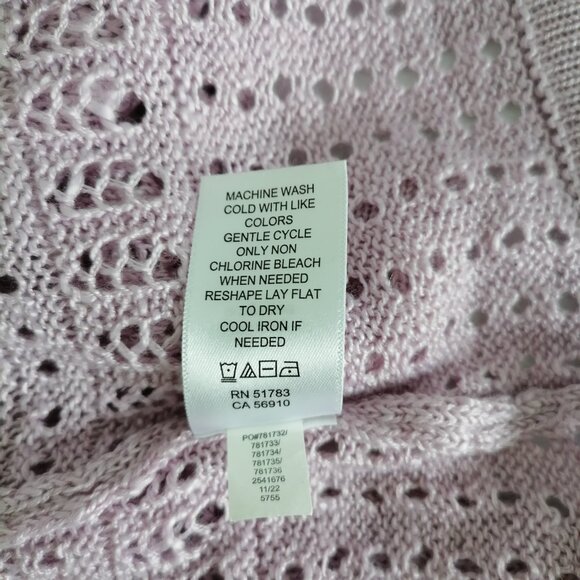 Maurices Womens Pink Open Front Crochet Open Knit Cardigan Sweater Size Medium - Picture 7 of 7